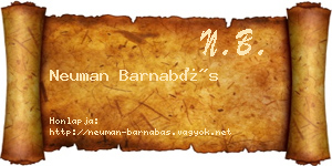 Neuman Barnabás névjegykártya